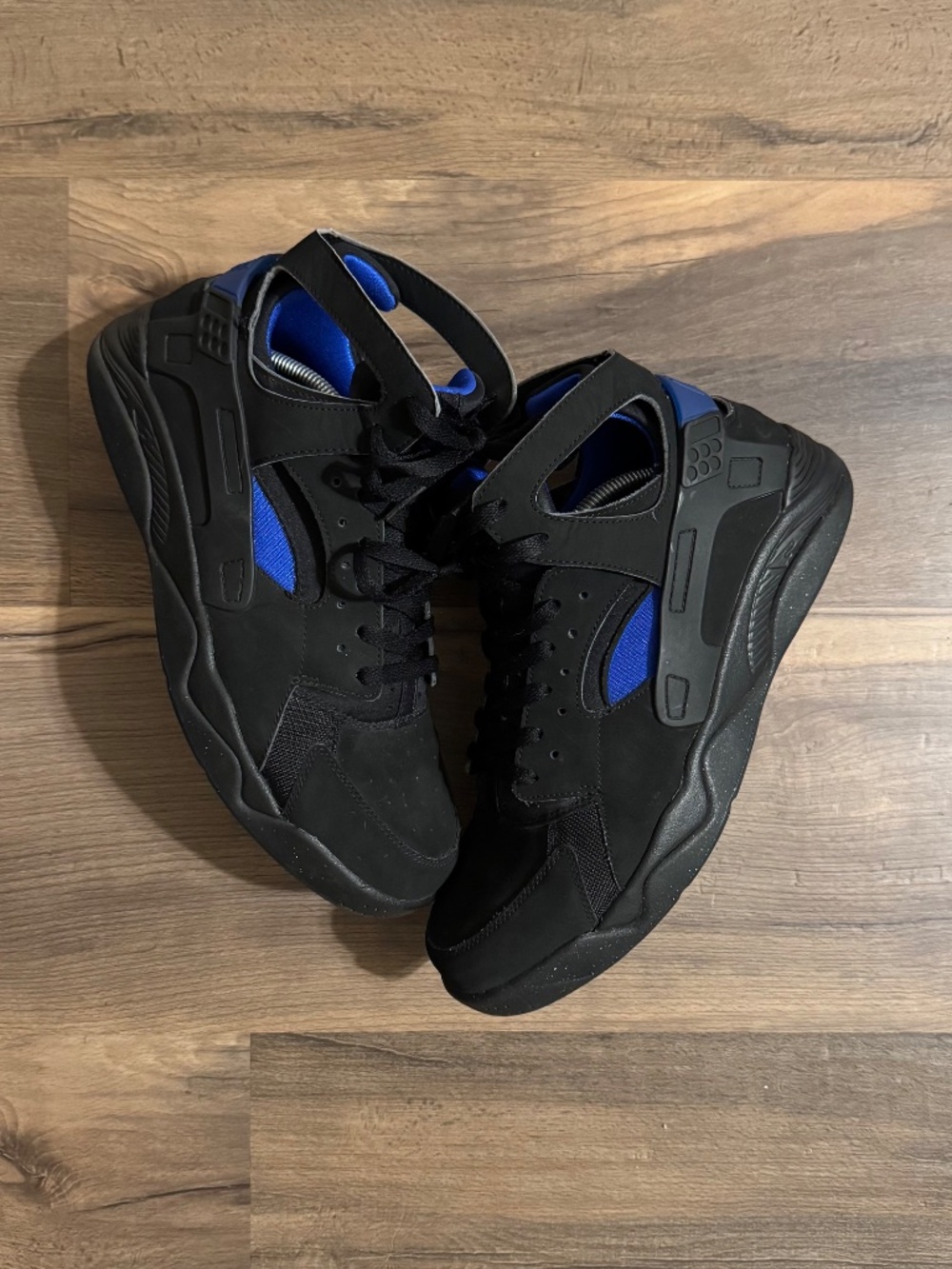 Nike Air Flight Huarache PRM QS 2014 OG Size 11.5 Black Lyon Blue 705005 002 OG - Picture 2 of 9